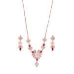 Rose Floral Chain Necklace Set