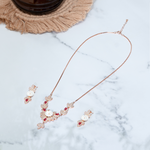 Rose Floral Chain Necklace Set