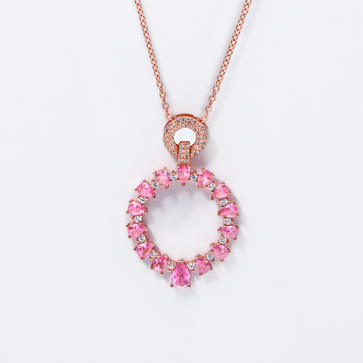 Pink Circle Rose Gold Chain