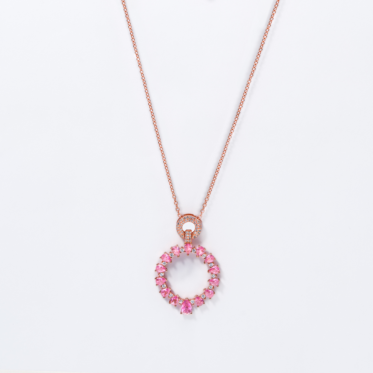 Pink Circle Rose Gold Chain