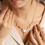 Rose Floral Chain Necklace Set