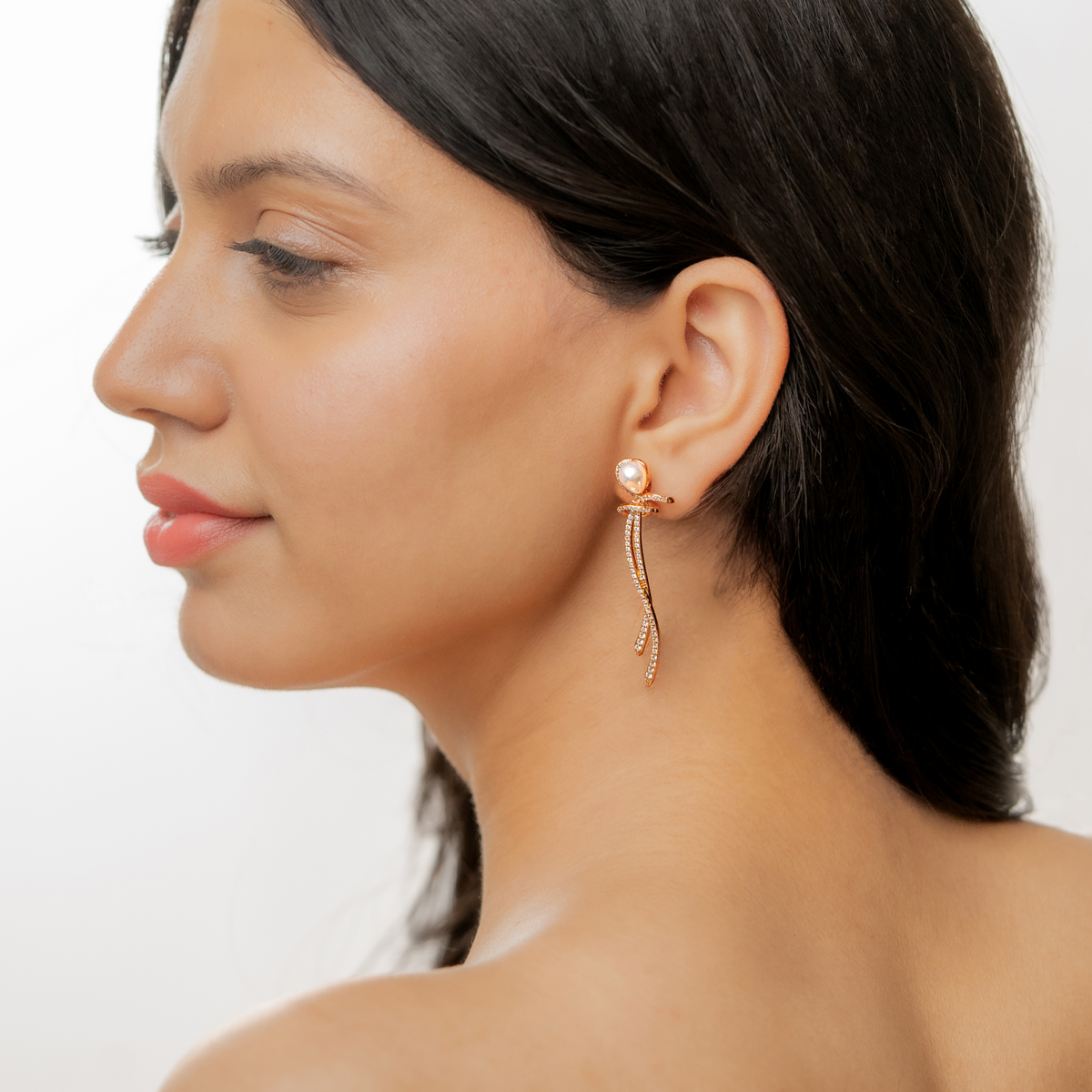 Single Moti Earrings